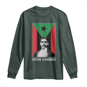 Arturo Schomburg Long Sleeve Shirt Harlem Renaissance Puerto Rican TS09 Dark Forest Green Print Your Wear