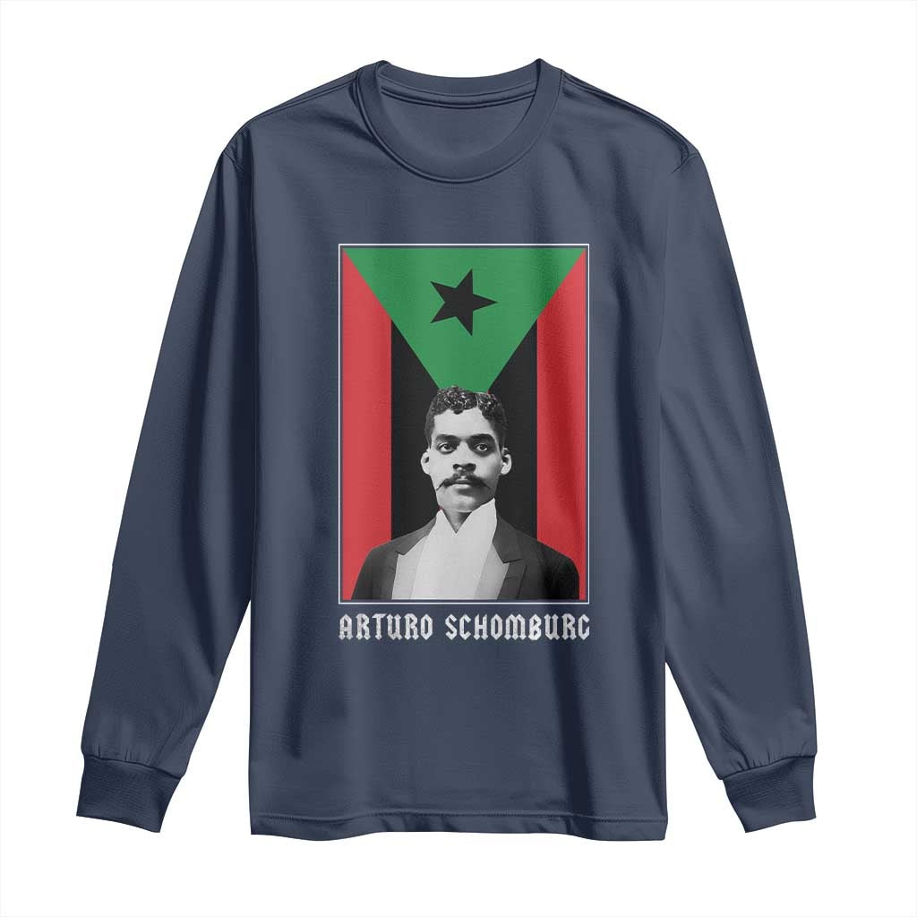 Arturo Schomburg Long Sleeve Shirt Harlem Renaissance Puerto Rican TS09 Navy Print Your Wear