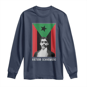 Arturo Schomburg Long Sleeve Shirt Harlem Renaissance Puerto Rican TS09 Navy Print Your Wear