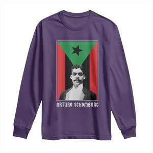 Arturo Schomburg Long Sleeve Shirt Harlem Renaissance Puerto Rican TS09 Purple Print Your Wear