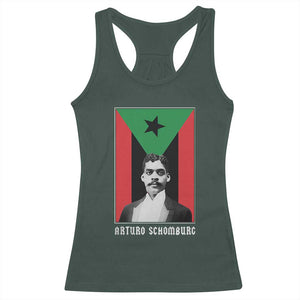 Arturo Schomburg Racerback Tank Top Harlem Renaissance Puerto Rican TS09 Dark Forest Green Print Your Wear