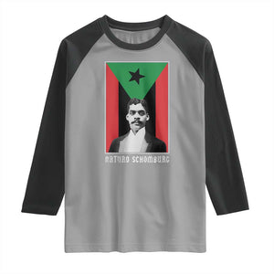 Arturo Schomburg Raglan Shirt Harlem Renaissance Puerto Rican TS09 Sport Gray Black Print Your Wear