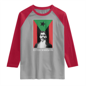 Arturo Schomburg Raglan Shirt Harlem Renaissance Puerto Rican TS09 Sport Gray Red Print Your Wear