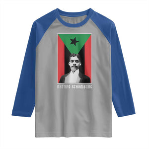 Arturo Schomburg Raglan Shirt Harlem Renaissance Puerto Rican TS09 Sport Gray Royal Print Your Wear