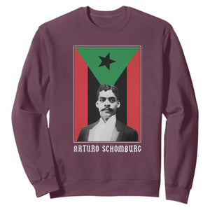 Arturo Schomburg Sweatshirt Harlem Renaissance Puerto Rican TS09 Maroon Print Your Wear