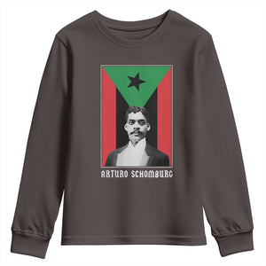 Arturo Schomburg Youth Sweatshirt Harlem Renaissance Puerto Rican TS09 Dark Chocolate Print Your Wear