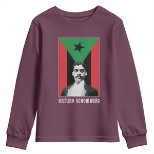 Arturo Schomburg Youth Sweatshirt Harlem Renaissance Puerto Rican TS09 Maroon Print Your Wear