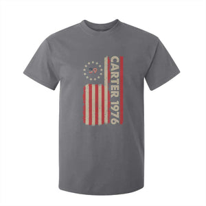 Jimmy Carter T Shirt For Kid 39th US President 1976 Retro American Flag TS09 Charcoal Print Your Wear