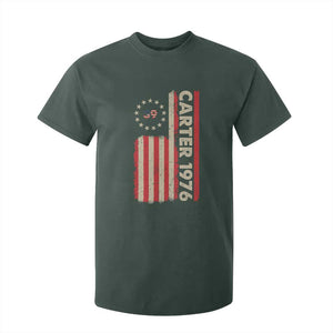 Jimmy Carter T Shirt For Kid 39th US President 1976 Retro American Flag TS09 Dark Forest Green Print Your Wear