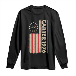 Jimmy Carter Long Sleeve Shirt 39th US President 1976 Retro American Flag TS09 Black Print Your Wear