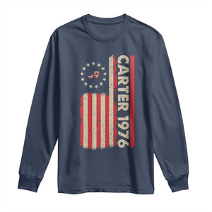 Jimmy Carter Long Sleeve Shirt 39th US President 1976 Retro American Flag TS09 Navy Print Your Wear