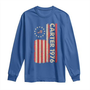 Jimmy Carter Long Sleeve Shirt 39th US President 1976 Retro American Flag TS09 Royal Blue Print Your Wear