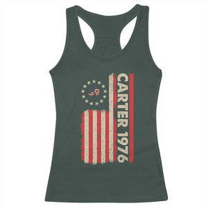 Jimmy Carter Racerback Tank Top 39th US President 1976 Retro American Flag TS09 Dark Forest Green Print Your Wear