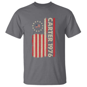 Jimmy Carter T Shirt 39th US President 1976 Retro American Flag TS09 Charcoal Print Your Wear