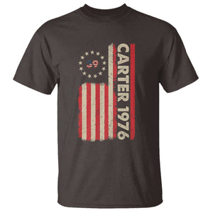 Jimmy Carter T Shirt 39th US President 1976 Retro American Flag TS09 Dark Chocolate Print Your Wear