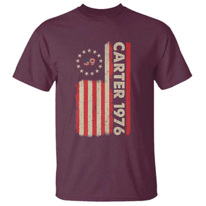 Jimmy Carter T Shirt 39th US President 1976 Retro American Flag TS09 Maroon Print Your Wear