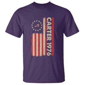 Jimmy Carter T Shirt 39th US President 1976 Retro American Flag TS09 Purple Print Your Wear