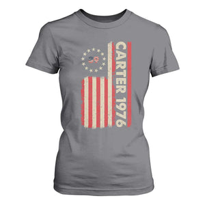 Jimmy Carter T Shirt For Women 39th US President 1976 Retro American Flag TS09 Charcoal Print Your Wear