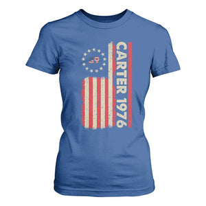 Jimmy Carter T Shirt For Women 39th US President 1976 Retro American Flag TS09 Royal Blue Print Your Wear