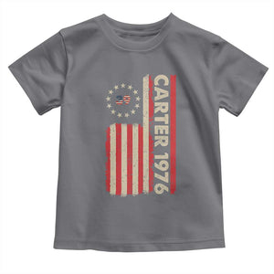 Jimmy Carter Toddler T Shirt 39th US President 1976 Retro American Flag TS09 Charcoal Print Your Wear