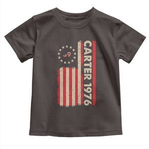 Jimmy Carter Toddler T Shirt 39th US President 1976 Retro American Flag TS09 Dark Chocolate Print Your Wear