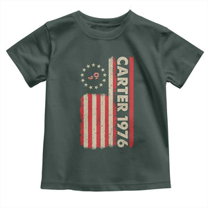 Jimmy Carter Toddler T Shirt 39th US President 1976 Retro American Flag TS09 Dark Forest Green Print Your Wear