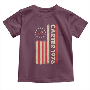 Jimmy Carter Toddler T Shirt 39th US President 1976 Retro American Flag TS09 Maroon Print Your Wear