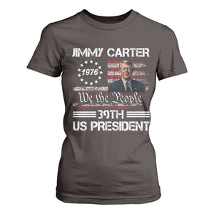 Jimmy Carter T Shirt For Women 39th US President 1976 We The People American Flag TS09 Dark Chocolate Print Your Wear