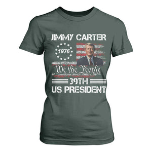 Jimmy Carter T Shirt For Women 39th US President 1976 We The People American Flag TS09 Dark Forest Green Print Your Wear