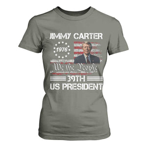 Jimmy Carter T Shirt For Women 39th US President 1976 We The People American Flag TS09 Military Green Print Your Wear