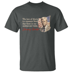 Jimmy Carter Quote T Shirt The Love Of Liberty Flows In Our American Veins TS09 Dark Heather Print Your Wear