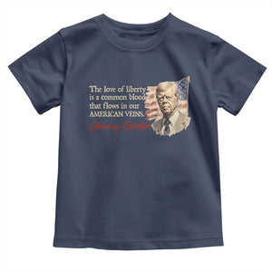 Jimmy Carter Quote Toddler T Shirt The Love Of Liberty Flows In Our American Veins TS09 Navy Print Your Wear