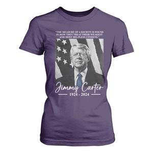 Jimmy Carter Quote T Shirt For Women The Measure Of A Society TS09 Purple Print Your Wear