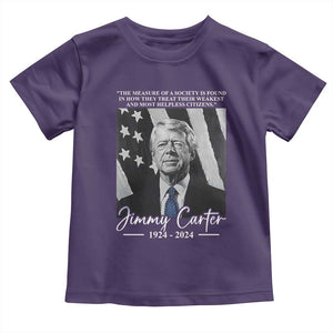 Jimmy Carter Quote Toddler T Shirt The Measure Of A Society TS09 Purple Print Your Wear