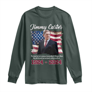 Jimmy Carter Long Sleeve Shirt A Legacys Of Peace And Humanitys TS09 Dark Forest Green Print Your Wear