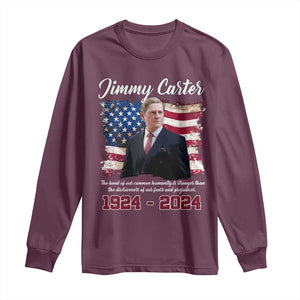 Jimmy Carter Long Sleeve Shirt A Legacys Of Peace And Humanitys TS09 Maroon Print Your Wear