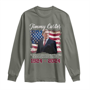 Jimmy Carter Long Sleeve Shirt A Legacys Of Peace And Humanitys TS09 Military Green Print Your Wear