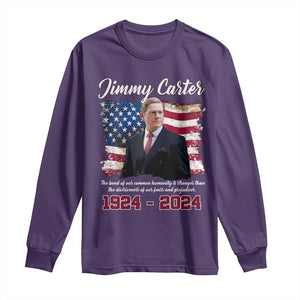 Jimmy Carter Long Sleeve Shirt A Legacys Of Peace And Humanitys TS09 Purple Print Your Wear