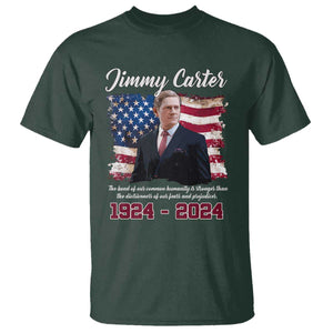 Jimmy Carter T Shirt A Legacys Of Peace And Humanitys TS09 Dark Forest Green Print Your Wear