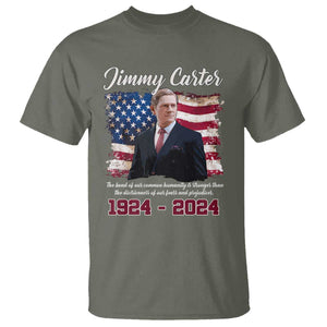 Jimmy Carter T Shirt A Legacys Of Peace And Humanitys TS09 Military Green Print Your Wear