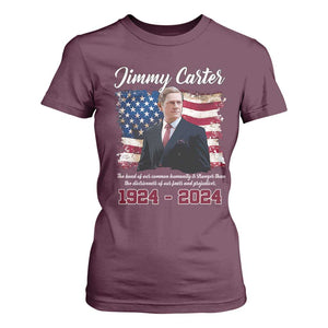 Jimmy Carter T Shirt For Women A Legacys Of Peace And Humanitys TS09 Maroon Print Your Wear