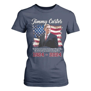 Jimmy Carter T Shirt For Women A Legacys Of Peace And Humanitys TS09 Navy Print Your Wear