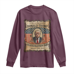 President Donald Trump Inauguration Day 2025 Long Sleeve Shirt TS09 Maroon Print Your Wear