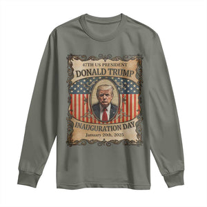 President Donald Trump Inauguration Day 2025 Long Sleeve Shirt TS09 Military Green Print Your Wear