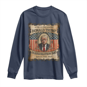 President Donald Trump Inauguration Day 2025 Long Sleeve Shirt TS09 Navy Print Your Wear