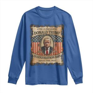 President Donald Trump Inauguration Day 2025 Long Sleeve Shirt TS09 Royal Blue Print Your Wear