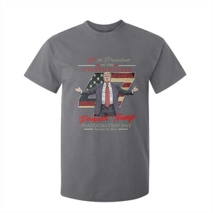 Trump Inauguration Day 2025 T Shirt For Kid 47th US President American Flag TS09 Charcoal Print Your Wear