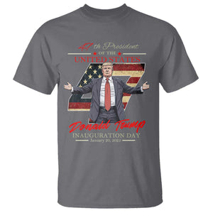 Trump Inauguration Day 2025 T Shirt 47th US President American Flag TS09 Charcoal Print Your Wear