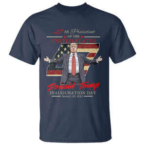 Trump Inauguration Day 2025 T Shirt 47th US President American Flag TS09 Navy Print Your Wear