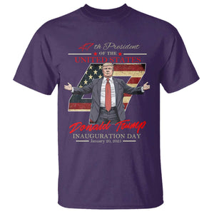 Trump Inauguration Day 2025 T Shirt 47th US President American Flag TS09 Purple Print Your Wear